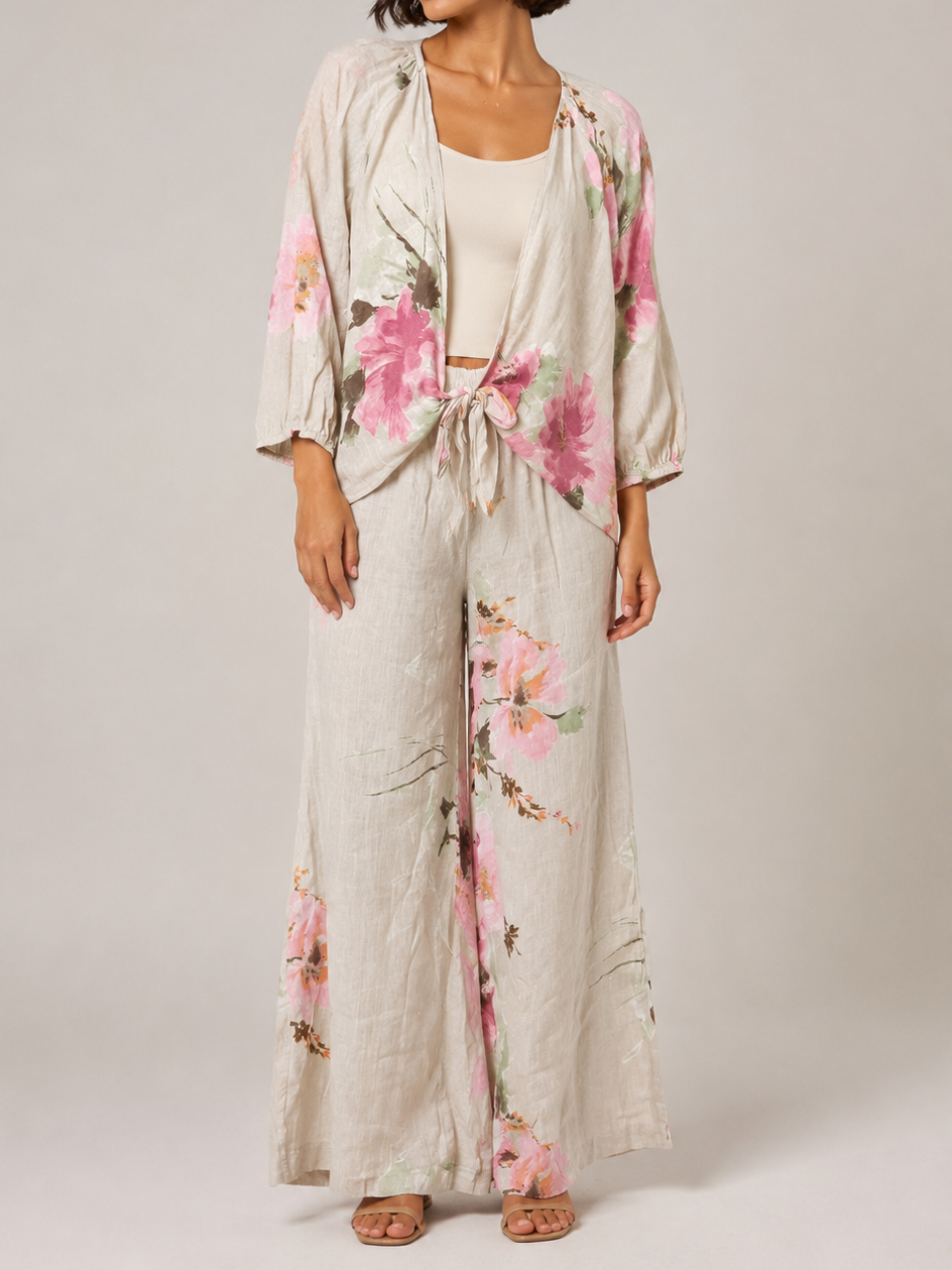 Luna Floral Linen Set – 100% Linen